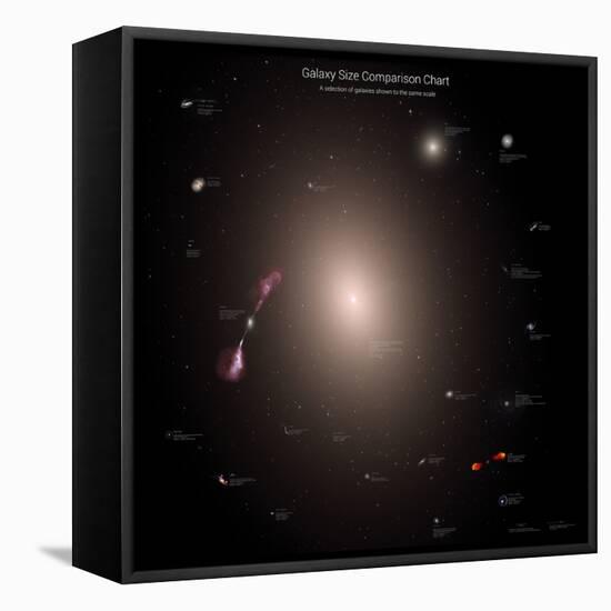 A Selection of Galaxies Shown to the Same Scale-null-Framed Stretched Canvas