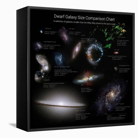 A Selection of Galaxies Smaller Than the Milky Way Shown to the Same Scale-null-Framed Stretched Canvas