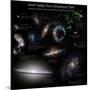 A Selection of Galaxies Smaller Than the Milky Way Shown to the Same Scale-null-Mounted Photographic Print