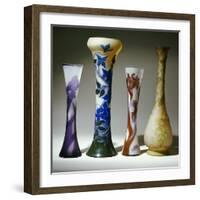 A Selection of Galle Bouble Overlay and Fire-Polished Vases-Émile Gallé-Framed Giclee Print