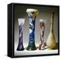 A Selection of Galle Bouble Overlay and Fire-Polished Vases-Émile Gallé-Framed Stretched Canvas