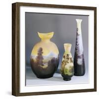 A Selection of Galle Double-Overlay and Acid-Etched Vases, Galle-Émile Gallé-Framed Giclee Print