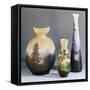 A Selection of Galle Double-Overlay and Acid-Etched Vases, Galle-Émile Gallé-Framed Stretched Canvas