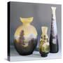 A Selection of Galle Double-Overlay and Acid-Etched Vases, Galle-Émile Gallé-Stretched Canvas