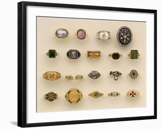 A Selection of Renaissance Style, Napoleonic, Late Georgian and Victorian Rings-null-Framed Giclee Print