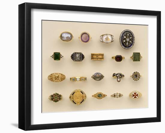 A Selection of Renaissance Style, Napoleonic, Late Georgian and Victorian Rings-null-Framed Giclee Print