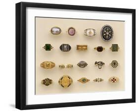 A Selection of Renaissance Style, Napoleonic, Late Georgian and Victorian Rings-null-Framed Giclee Print