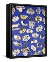 A Selection of Silver Decanter Labels-null-Framed Stretched Canvas