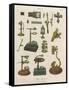 A Selection of 'single' Microscopes-null-Framed Stretched Canvas