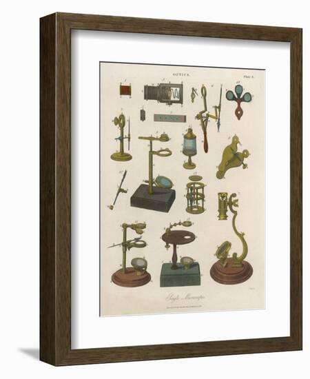 A Selection of 'single' Microscopes-null-Framed Art Print