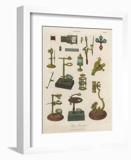 A Selection of 'single' Microscopes-null-Framed Art Print