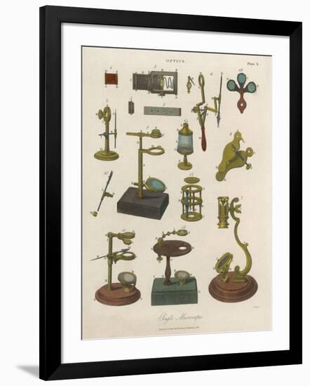 A Selection of 'single' Microscopes-null-Framed Art Print