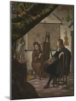 A Self-Portrait of the Artist in His Studio, 1670 (Oil on Canvas)-Michiel Van Musscher-Mounted Giclee Print