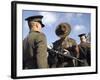 A Senior Drill Instructor Inspects a Recruit's Rifle For Cleanliness-Stocktrek Images-Framed Photographic Print