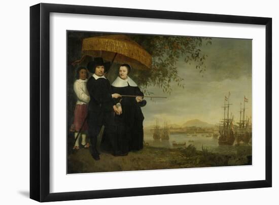 A Senior Merchant of the Dutch East India Company Jacob Mathieusen and His Wife, C.1640-60-Aelbert Cuyp-Framed Premium Giclee Print