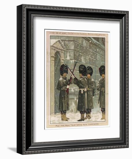 A Sentry Being Relieved (Coldstream Guards)-null-Framed Art Print