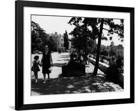 A Serbian Mother Strolling Hand in Hand with Her Daughter, Belgrade-null-Framed Photographic Print