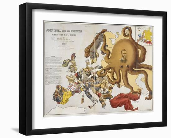 A Serio-Comic Map of Europe, John Bull and His Friends, 1900-Frederick W Rose-Framed Giclee Print