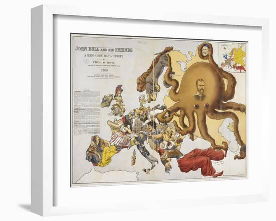 A Serio-Comic Map of Europe, John Bull and His Friends, 1900-Frederick W Rose-Framed Giclee Print