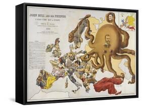 A Serio-Comic Map of Europe, John Bull and His Friends, 1900-Frederick W Rose-Framed Stretched Canvas