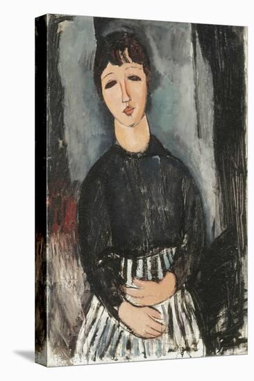 A Servant in a Striped Apron, 1916-Amedeo Modigliani-Stretched Canvas