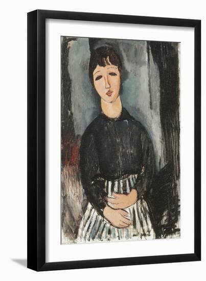 A Servant in a Striped Apron, 1916-Amedeo Modigliani-Framed Giclee Print