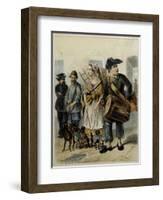 A Servant Take the Dogs Out, 1843-Rudolf Kasimirovich Zhukovsky-Framed Giclee Print