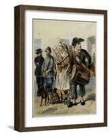 A Servant Take the Dogs Out, 1843-Rudolf Kasimirovich Zhukovsky-Framed Giclee Print