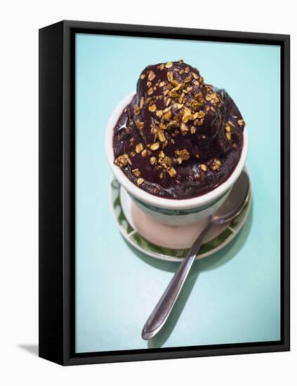 A Serving of Acai Smoothie in a Rio De Janeiro Cafe.-Jon Hicks-Framed Stretched Canvas