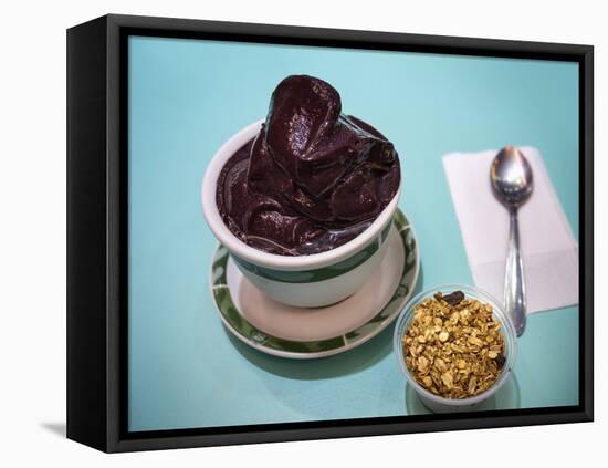 A Serving of Acai Smoothie in a Rio De Janeiro Cafe.-Jon Hicks-Framed Stretched Canvas