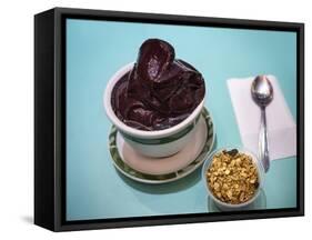 A Serving of Acai Smoothie in a Rio De Janeiro Cafe.-Jon Hicks-Framed Stretched Canvas