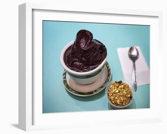 A Serving of Acai Smoothie in a Rio De Janeiro Cafe.-Jon Hicks-Framed Photographic Print