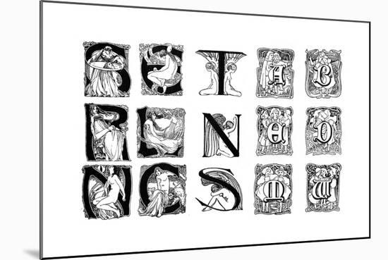 A Set of Decorative Initial Letters, 1898-null-Mounted Giclee Print