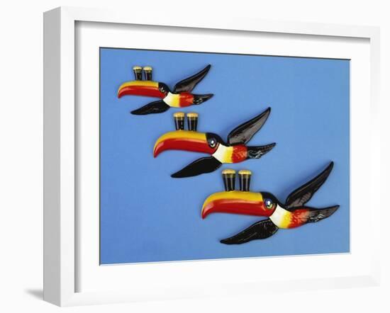 A Set of Three Carltonware Graduated Guinness Advertising Toucan Wall Hangings-null-Framed Giclee Print