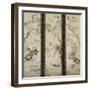 A Set of Three Embroidered Panels of Cream Satin, Each One with Different Birds Among Flowering…-null-Framed Giclee Print