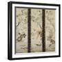 A Set of Three Embroidered Panels of Cream Satin, Each One with Different Birds Among Flowering…-null-Framed Giclee Print