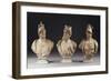 A Set of Three Terracotta Busts of Gods and Goddesses, 18th Century-null-Framed Giclee Print