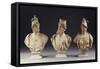 A Set of Three Terracotta Busts of Gods and Goddesses, 18th Century-null-Framed Stretched Canvas