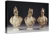 A Set of Three Terracotta Busts of Gods and Goddesses, 18th Century-null-Stretched Canvas