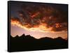 A Setting Sun Casts a Colorful Light on the Teton Mountains Near Jackson Hole-null-Framed Stretched Canvas