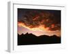 A Setting Sun Casts a Colorful Light on the Teton Mountains Near Jackson Hole-null-Framed Premium Photographic Print