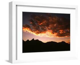 A Setting Sun Casts a Colorful Light on the Teton Mountains Near Jackson Hole-null-Framed Photographic Print