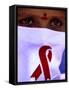 A Sex Worker Looks on During an Aids Awareness Rally on World Aids Day-null-Framed Stretched Canvas