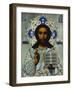 A Shaded Enamelled Silver-Gilt Icon of Christ Pantocrater, the Oklad Marked Moscow, 1899-1908-null-Framed Giclee Print