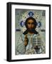 A Shaded Enamelled Silver-Gilt Icon of Christ Pantocrater, the Oklad Marked Moscow, 1899-1908-null-Framed Giclee Print