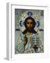 A Shaded Enamelled Silver-Gilt Icon of Christ Pantocrater, the Oklad Marked Moscow, 1899-1908-null-Framed Giclee Print