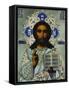 A Shaded Enamelled Silver-Gilt Icon of Christ Pantocrater, the Oklad Marked Moscow, 1899-1908-null-Framed Stretched Canvas