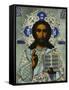 A Shaded Enamelled Silver-Gilt Icon of Christ Pantocrater, the Oklad Marked Moscow, 1899-1908-null-Framed Stretched Canvas
