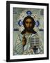 A Shaded Enamelled Silver-Gilt Icon of Christ Pantocrater, the Oklad Marked Moscow, 1899-1908-null-Framed Giclee Print