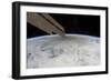 A Shadow of the Moon from a Solar Eclipse Spreads across Cloud Cover on Earth-null-Framed Photographic Print